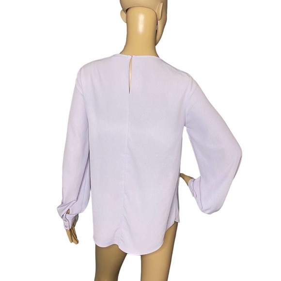 H&M Women's Bishop Sleeve Slit detail Blouse in Lilac Size 4‎ - Picture 6 of 10
